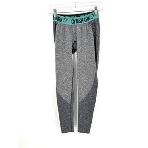 GYMSHARK Women's Heather Gray Teal Blue Flex Seamless Athletic Leggings Small